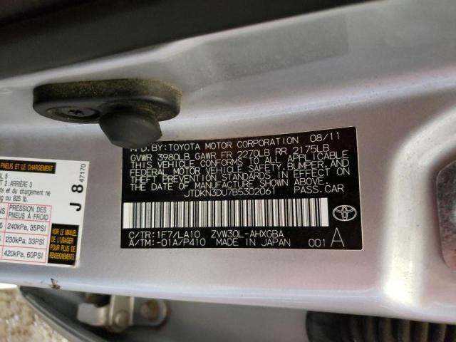 Photo 10 from auction – 2011 TOYOTA PRIUS with VIN JTDKN3DU7B5302061