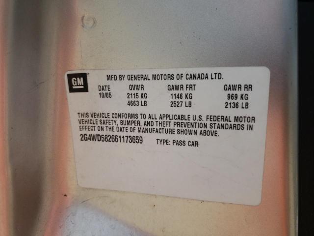 Photo 10 from auction – 2006 BUICK LACROSSE C with VIN 2G4WD582661173659