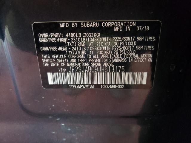 Photo 10 from auction – 2018 SUBARU FORESTER 2 with VIN JF2SJABC9JH613175