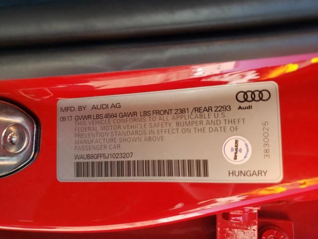 Photo 10 from auction – 2018 AUDI A3 PREMIUM with VIN WAUB8GFF5J1023207