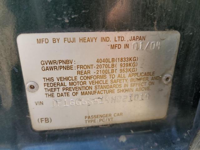 Photo 10 from auction – 2004 SUBARU IMPREZA OU with VIN JF1GG68514H821019