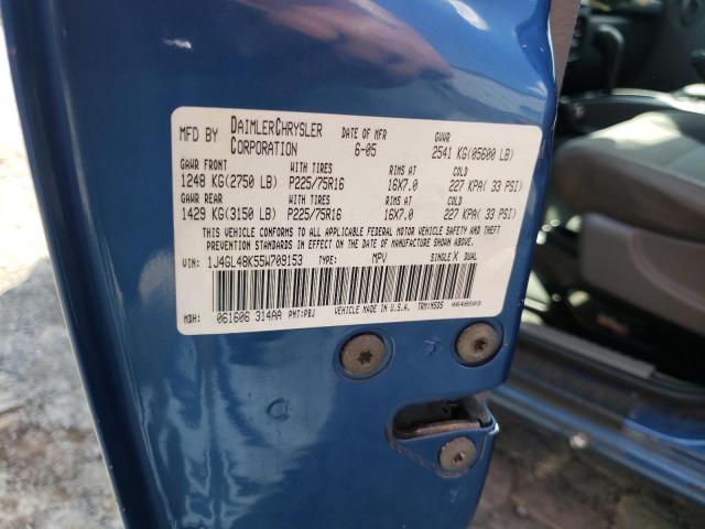Photo 10 from auction – 2005 JEEP LIBERTY SP with VIN 1J4GL48K55W709153