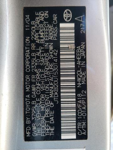 Photo 10 from auction – 2005 TOYOTA PRIUS with VIN JTDKB20U153014142