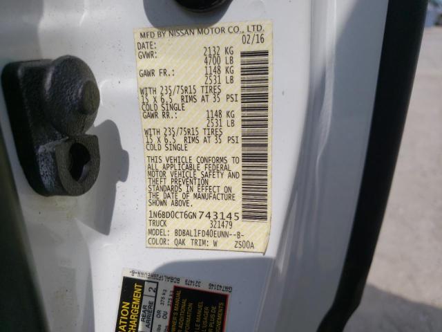 Photo 10 from auction – 2016 NISSAN FRONTIER S with VIN 1N6BD0CT6GN743145