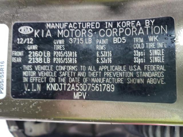 Photo 10 from auction – 2013 KIA SOUL with VIN KNDJT2A53D7561789
