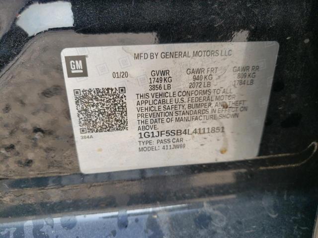 Photo 10 from auction – 2020 CHEVROLET SONIC PREM with VIN 1G1JF5SB4L4111851