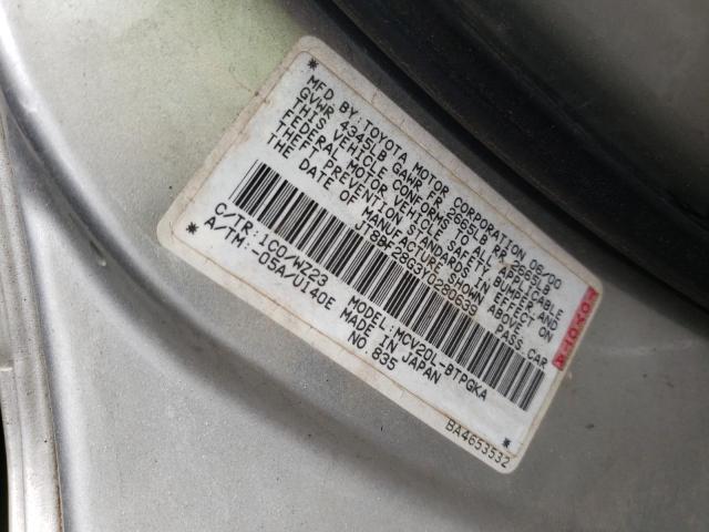 Photo 10 from auction – 2000 LEXUS ES 300 with VIN JT8BF28G3Y0280639