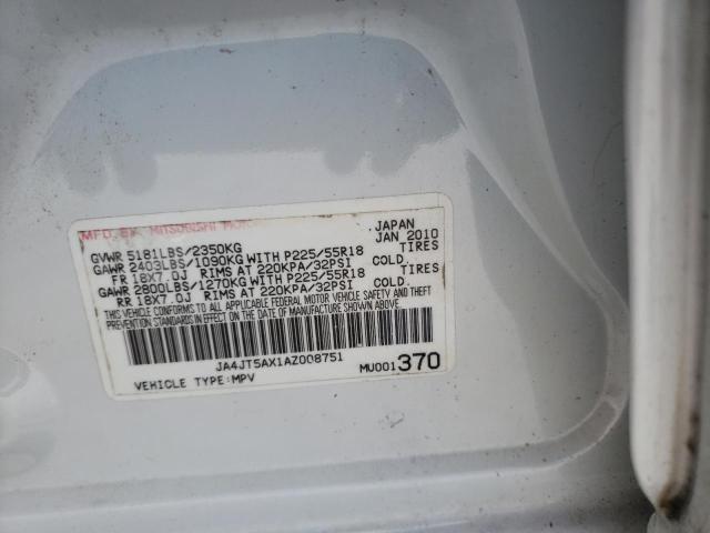 Photo 10 from auction – 2010 MITSUBISHI OUTLANDER with VIN JA4JT5AX1AZ008751