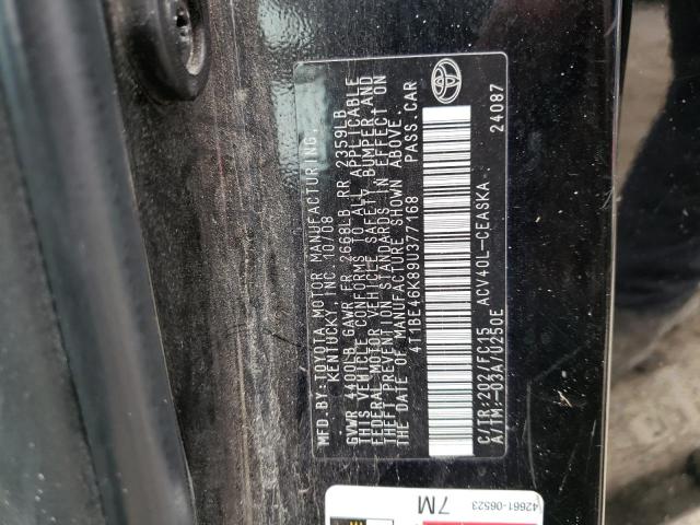 Photo 10 from auction – 2009 TOYOTA CAMRY BASE with VIN 4T1BE46K89U377168