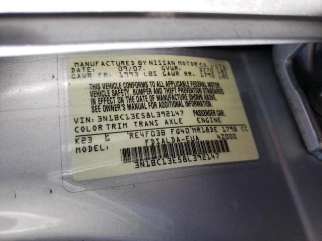 Photo 10 from auction – 2008 NISSAN VERSA S with VIN 3N1BC13E58L392147