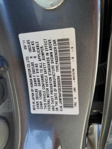 Photo 10 from auction – 2012 HONDA CIVIC HYBR with VIN JHMFB4F33CS003284