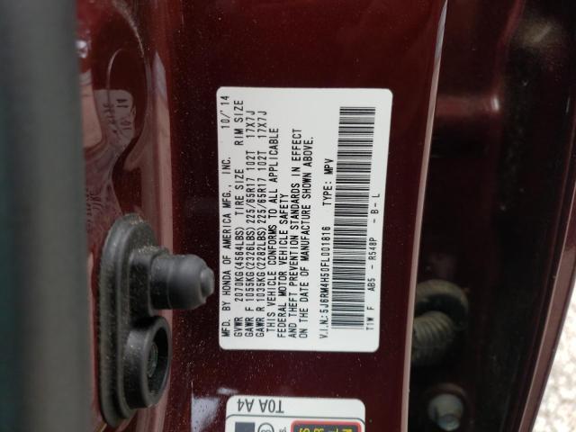 Photo 10 from auction – 2015 HONDA CR-V EX with VIN 5J6RM4H50FL001816