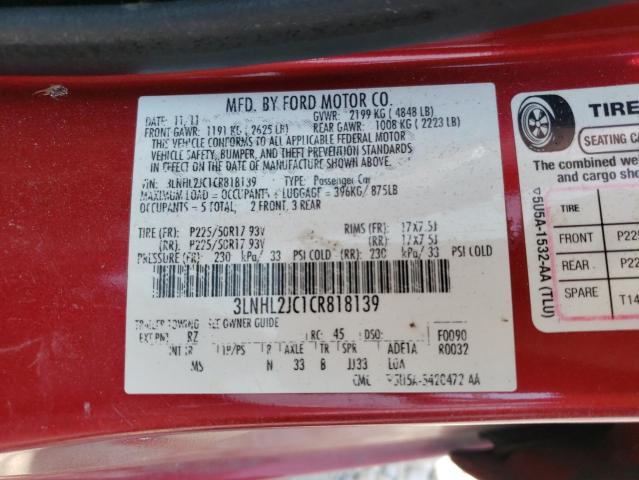 Photo 10 from auction – 2012 LINCOLN MKZ with VIN 3LNHL2JC1CR818139