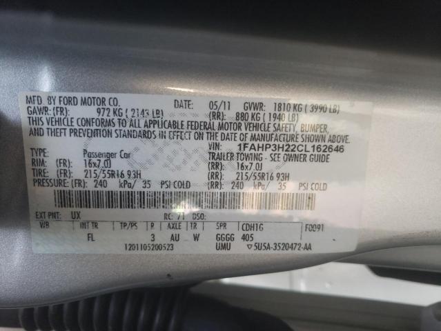 Photo 10 from auction – 2012 FORD FOCUS SEL with VIN 1FAHP3H22CL162646