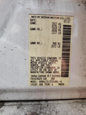 Photo 10 from auction – 2017 NISSAN ALTIMA 2.5 with VIN 1N4AL3APXHC473090