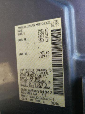Photo 10 from auction – 2010 NISSAN ALTIMA BAS with VIN 1N4AL2AP9AN564842