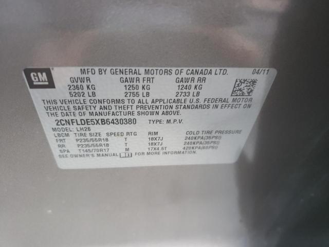 Photo 10 from auction – 2011 CHEVROLET EQUINOX LT with VIN 2CNFLDE5XB6430380