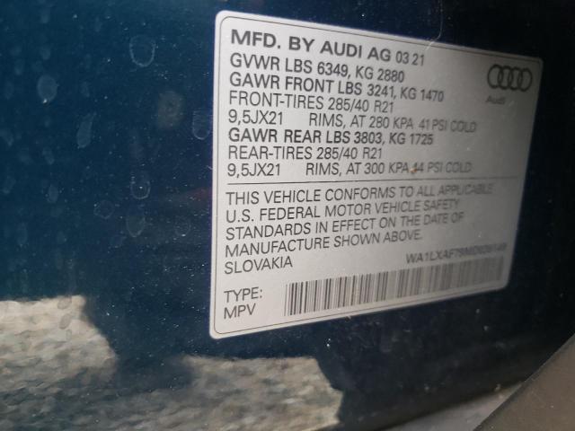 Photo 10 from auction – 2021 AUDI Q7 PREMIUM with VIN WA1LXAF79MD036149