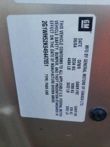 Photo 10 from auction – 2004 CHEVROLET IMPALA LS with VIN 2G1WH52K949447851