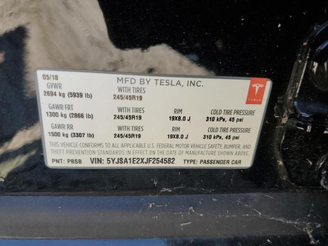 Photo 10 from auction – 2018 TESLA MODEL S with VIN 5YJSA1E2XJF254582