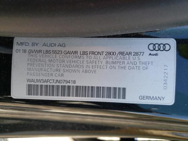 Photo 10 from auction – 2018 AUDI A7 PREMIUM with VIN WAUW3AFC7JN079418