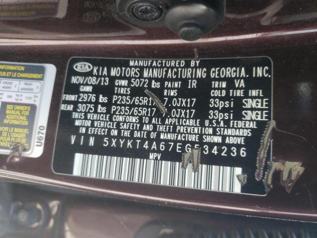 Photo 10 from auction – 2014 KIA SORENTO LX with VIN 5XYKT4A67EG534236