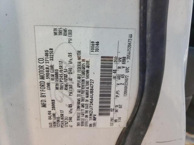 Photo 10 from auction – 2004 FORD EXPLORER X with VIN 1FMZU73K64UB84727