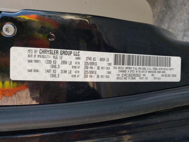Photo 10 from auction – 2013 CHRYSLER TOWN & COU with VIN 2C4RC1BG2DR525622
