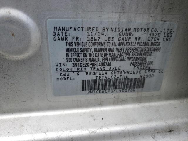 Photo 10 from auction – 2015 NISSAN VERSA NOTE with VIN 3N1CE2CP0FL400786