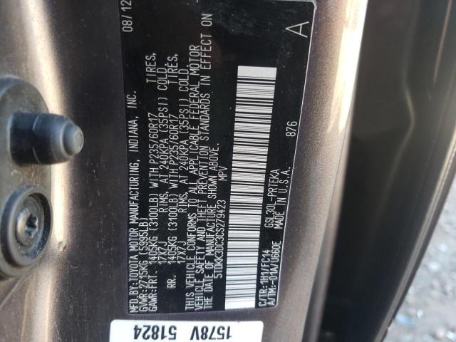 Photo 10 from auction – 2012 TOYOTA SIENNA LE with VIN 5TDKK3DC3CS279423
