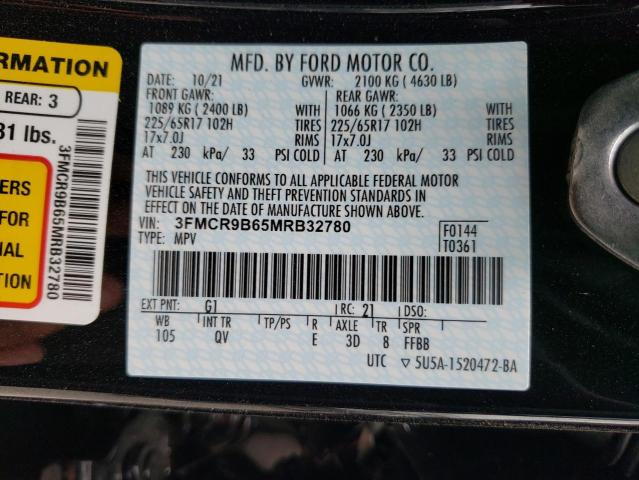 Photo 10 from auction – 2021 FORD BRONCO SPO with VIN 3FMCR9B65MRB32780