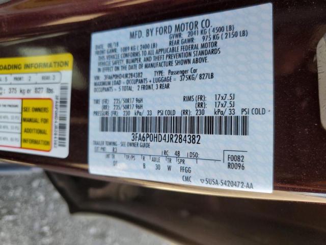 Photo 10 from auction – 2018 FORD FUSION SE with VIN 3FA6P0HD4JR284382