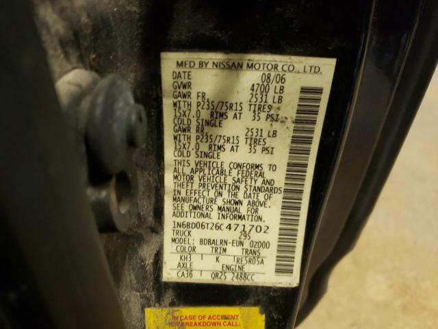 Photo 10 from auction – 2006 NISSAN FRONTIER K with VIN 1N6BD06T26C471702
