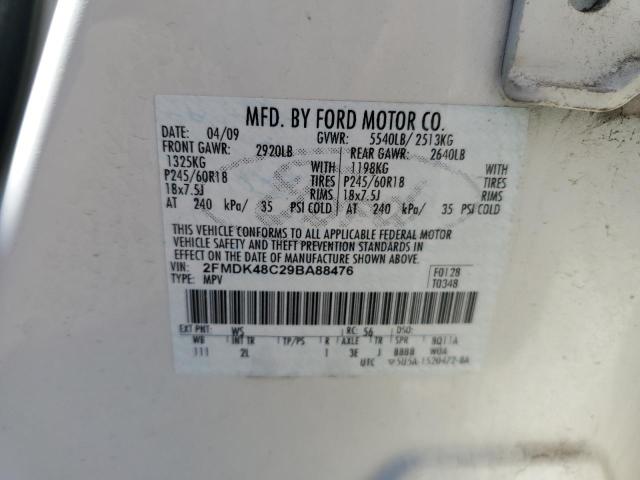 Photo 10 from auction – 2009 FORD EDGE SEL with VIN 2FMDK48C29BA88476