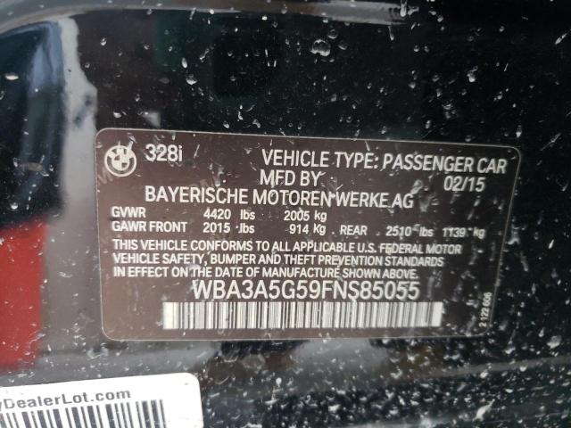 Photo 10 from auction – 2015 BMW 328 I with VIN WBA3A5G59FNS85055