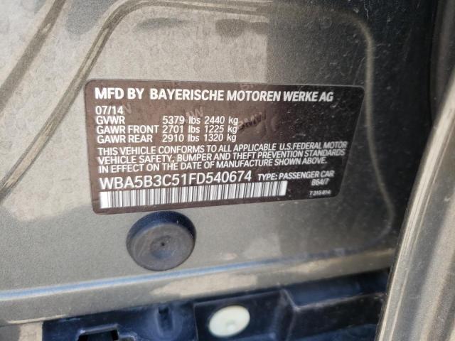Photo 10 from auction – 2015 BMW 535 XI with VIN WBA5B3C51FD540674