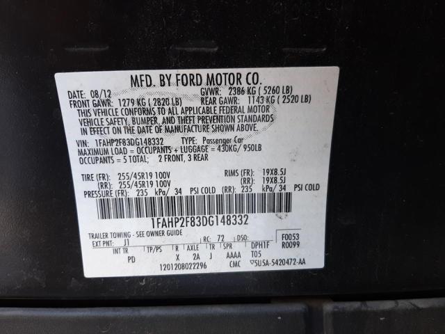 Photo 10 from auction – 2013 FORD TAURUS LIM with VIN 1FAHP2F83DG148332