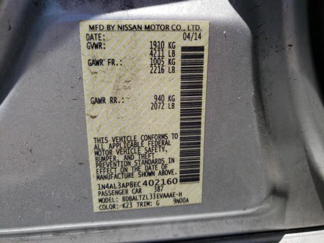 Photo 10 from auction – 2014 NISSAN ALTIMA 2.5 with VIN 1N4AL3AP8EC402160