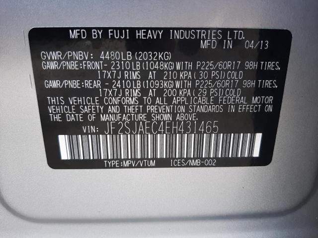Photo 10 from auction – 2014 SUBARU FORESTER 2 with VIN JF2SJAEC4EH431465