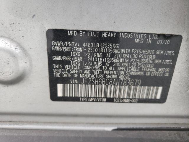 Photo 10 from auction – 2010 SUBARU FORESTER X with VIN JF2SH6BC8AH783679