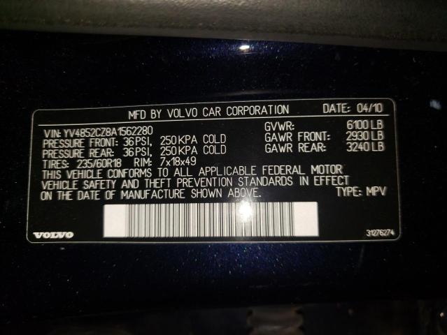 Photo 10 from auction – 2010 VOLVO XC90 V8 with VIN YV4852CZ8A1562280