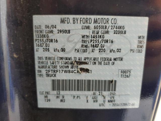Photo 10 from auction – 2004 FORD F-150 HERI with VIN 2FTRF17W84CA95041