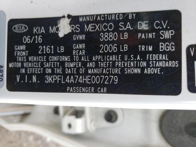 Photo 10 from auction – 2017 KIA FORTE LX with VIN 3KPFL4A74HE007279