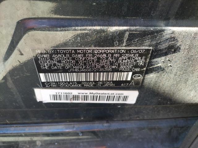 Photo 10 from auction – 2007 LEXUS ES 350 with VIN JTHBJ46G672145395