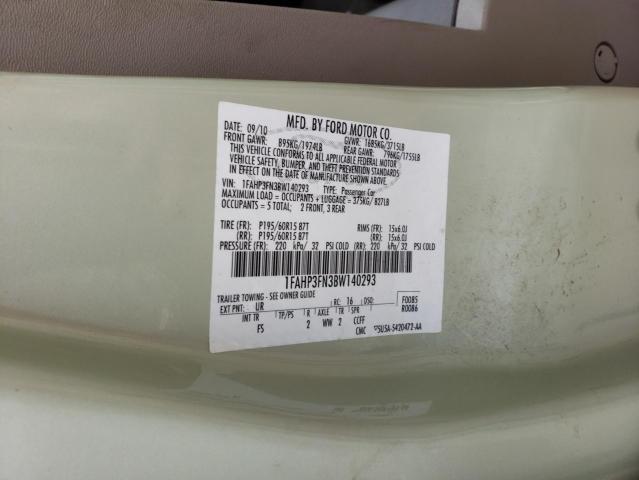 Photo 10 from auction – 2011 FORD FOCUS SE with VIN 1FAHP3FN3BW140293