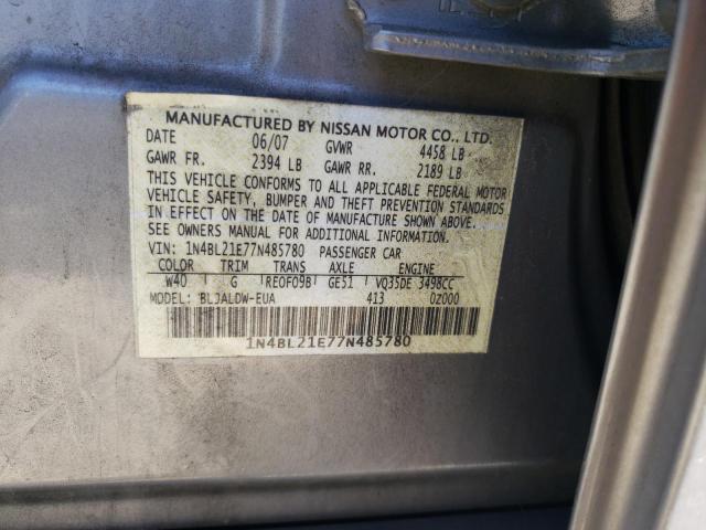 Photo 10 from auction – 2007 NISSAN ALTIMA with VIN 1N4BL21E77N485780