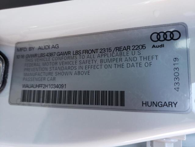 Photo 10 from auction – 2017 AUDI A3 PREMIUM with VIN WAUAUHFF2H1034091