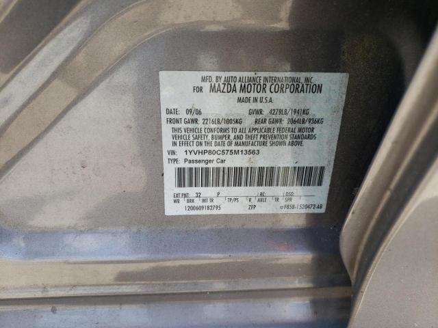 Photo 10 from auction – 2007 MAZDA 6 with VIN 1YVHP80C575M13563