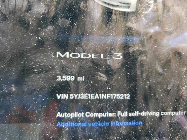 Photo 8 from auction – 2022 TESLA MODEL 3 with VIN 5YJ3E1EA1NF175212