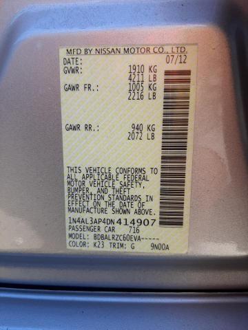 Photo 10 from auction – 2013 NISSAN ALTIMA 2.5 with VIN 1N4AL3AP4DN414907